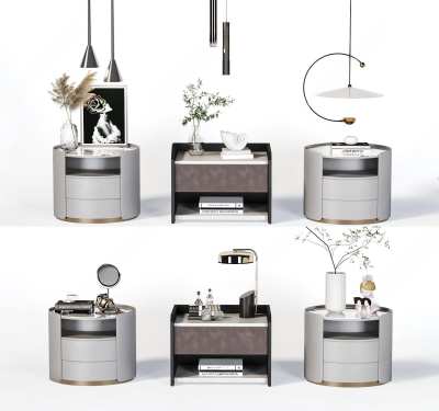 现代床头柜3D模型下载